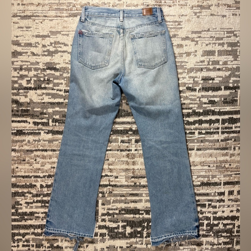 BDG Midrise Bootcut Leg Slit Blue Distressed Cotton Jean Size 27 - Picture 9 of 10